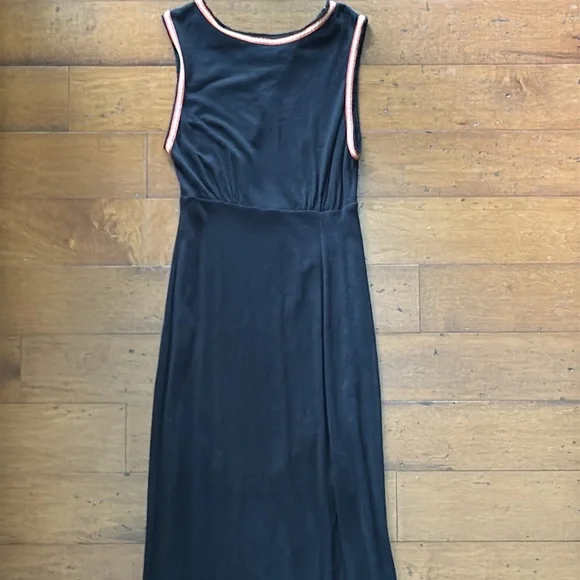 Free People Sabrina Black Cotton Knit Cut-Out-Back Maxi Dress Size Medium - Picture 10 of 14
